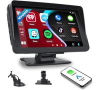 KF-Premium Portable Wireless Apple Carplay Android Auto 7" Touchscreen Car Stereo Radio AUX Rimoody CarPlay Screen Bluetooth with 7 Inch FM Transmitter Voice Control 64G TF Card for Cars 1