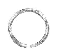 KF-Premium Silver Plated Men's Bracelet - Handmade Twisted Cuff Bracelet - Adjustable Vintage Open Thai Bangle - Luxury Jewellery Gift for Men - Ideal for Birthday, Anniversary & Valentines