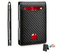 KF-Premium Slim Card Holder Wallet for Men with Money Clip - Minimalist RFID Blocking Front Pocket Leather Wallet for Secure Card and Cash Storage