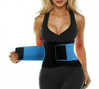 KF-Premium Unisex Waist Trainer - Adjustable Sweat Belt Body Shaper Band, Women & Men's Slimming Wear for Sports, Workout Accelerates Weight Loss Cincher Trimmer Shapewear (L) Blue