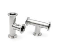 KF Vacuum Equal Tee KF16 KF25 KF40 KF50 304 Stainless Steel Tri Clamp Flange Joint Pipe Fitting Tube(KF16)