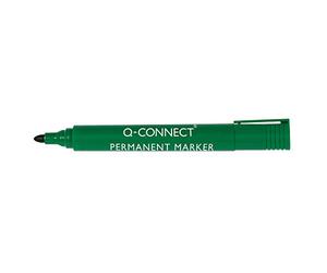 KF01773 Q-Connect Permanent Marker Green Bullet Tip (Pack of 10)