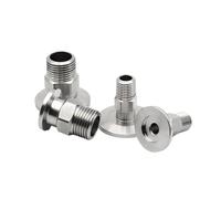 KF16/KF25/KF40/KF50 304 Stainless Steel PT Male Thread Vacuum Flange Joint Adaptor Hexagon 1/8" 1/4" 1/2" 3/4" 3/8" 1" 1.5"(KF40,1/2")