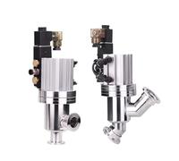 KF16 KF25 KF40 KF50 Vacuum Pneumatic Angle Valve 24/220V Y-Shaped L-Shaped SS304 Flange Flapper Bellows Shaft Seal(KF16,24V_L-Type)