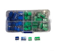 KF301 40PCS 2.54mm Pitch PCB Mount Screw Terminals 2P 3P Rated 6A 150V for Low Voltage Electronic Prototyping Projects
