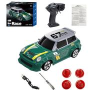 KF33 1/64 Scale Mini RC Drift Car, 2.4GHz 4WD Full Proportional Control Remote Control Car with Roadblocks, RC Racing Toy for Teens & Adults