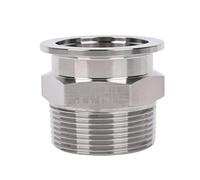 KF40/KF50 Vacuum Flange to BSPT Male Thread Adapter (1/8" to 2"), Stainless Steel 304, Hex Pipe Fitting for Industrial & Lab Use(KF40,3/4 inch)