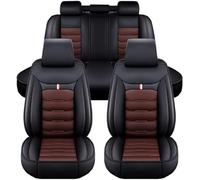 KFBJM Car Seat Covers Full Set for Dacia Duster Prestige 2000-2024 2025, All Weather Leather Waterproof Interior Protector Accessories, Use Easy Installation Cleaning,Black-Coffee