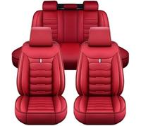 KFBJM Car Seat Covers Full Set for Lincoln MKX 2015-2018, All Weather Leather Waterproof Interior Protector Accessories, Use Easy Installation Cleaning,Red