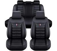 KFBJM Car Seat Covers Full Set for Toyota Hilux Single Cab 8 Generation 2015-2021, All Weather Leather Waterproof Interior Protector Accessories, Use Easy Installation Cleaning,Black