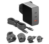 KFD Compact Portable Travel GaN 140W USB C Charger Power Adapter for Apple MacBook Pro 16,Samsung Galaxy Book4 Ultra,ASUS UX3402VA,HP EliteBook x360 1040 G5 Laptop USB-C/USB-A Fast Charging Cable