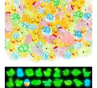 KFDDRN 130Pcs Mini Resin Animals, Glow in The Dark, Suitable for Decorative Garden & Living Room Miniature Landscape