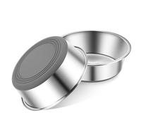 KFDDRN Pack of 2 Stainless Steel Dog Bowls for Food and Water | Silicone Base Non-Slip | Metal Dog Bowl Multiple Sizes for Cats | Small Medium Large Dogs (2700 ml)
