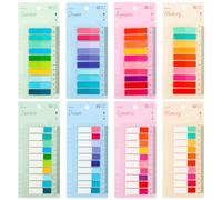 KFDDRN Transparent Sticky Notes, 1600 Pieces, Rectangular, 0.4 x 2 Inches, Morandi Colours, Office, School