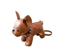 KFDGBF Cute French Bulldog Backpack for Women, Original Plush Animal Tote Bag, Mini Corssbody Shoulder Purse, Khaki