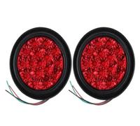 KFDHENSM Round 16 LED 4 Inch Rear Tail Light Brake Stop Side Marker Turn Singal Warning Waterproof Truck Trailer RV Caravan 12V 24V Rear Bumper Reflector