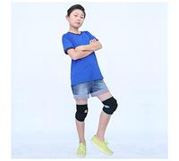 KFGISD, 1 Pair Child Kids Elastic Sports Leg Knee Support Brace Wrap Protector Protector Protective Sports Knee Elbow Pads,Leg Support(Black with Blue,M)