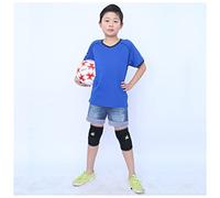 KFGISD, 1 Pair Child Kids Elastic Sports Leg Knee Support Brace Wrap Protector Protector Protective Sports Knee Elbow Pads,Leg Support(Black with Rose Red,M)