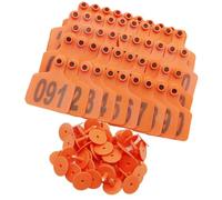 KFGISD, 100 Pieces Cattle Ear Tags Number 001-1000 to Choose,for Dairy Cows Goat Sheep Pig Animal Identification Eartags 101-200/101-200,Livestock tag(Orange,1 100)