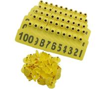 KFGISD, 100 Pieces of Cattle Ear Tagsfor Pigs、Goats and Cattle Animal Identification Ear Tags, No. 001-1000 101-200 Yellow/Blue/1-100,Livestock tag(Yellow,201 300)