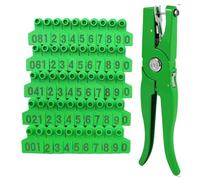 KFGISD, 100Pcs for Goat Animal Cattle Sheep Pig Dog Deer Farm, with 1Pcs Ear Tags Applicator 201-300/201-300,Livestock tag(Green,201 300)