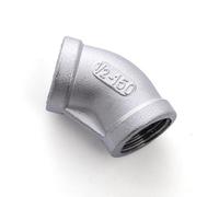 KFGISD, 1PC 1/4'' - 2'' BSP Female Thread 304 Stainless Steel Equal 45 Degree Elbow DN8 - DN50 Water Pipe Fitting SS304 Joint Connector,Stainless Steel Elbow(2")