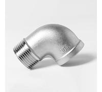 KFGISD, 1pc 304 316 Stainless Steel BSP NPT Female to Male Thread 90 Degree Elbow Pipe Fitting Coupling Connector Joint,Stainless Steel Elbow(304SS BSP1I2)