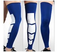 KFGISD, 1PCS Pro Sports Silicone Antiskid Long Knee Legwarmers Support Compression Brace Pad Protector Sport Basketball Leg,Leg Support(Blue,XL)