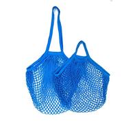 KFGISD, 1pcs Reusable Shopping Bags Portable Net Bag Fruit Vegetable Storage Eco-Friendly Cotton Foldable Mesh Bag, for Shopping Tote,Foam mesh Sleeve(Blue 07,S 10x35x38cm)