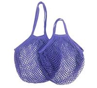 KFGISD, 1pcs Reusable Shopping Bags Portable Net Bag Fruit Vegetable Storage Eco-Friendly Cotton Foldable Mesh Bag, for Shopping Tote,Foam mesh Sleeve(Purple 04,S 10x35x38cm)