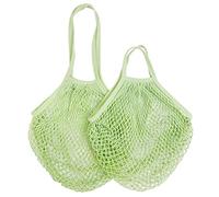 KFGISD, 1pcs Reusable Shopping Bags Portable Net Bag Fruit Vegetable Storage Eco-Friendly Cotton Foldable Mesh Bag, for Shopping Tote,Foam mesh Sleeve(Avocado Green 20,S 10x35x38cm)