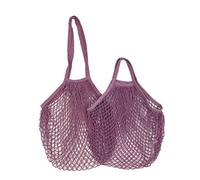 KFGISD, 1pcs Reusable Shopping Bags Portable Net Bag Fruit Vegetable Storage Eco-Friendly Cotton Foldable Mesh Bag, for Shopping Tote,Foam mesh Sleeve(Purple Pink 12,S 10x35x38cm)
