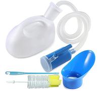 KFGISD, 2 Litre Urinal Bottle Unisex with Screw-Lid and Hose, Spill-Proof Urinal for Men Female Portable Urine Bottle with Cleaning Brush for Bedridden Person, Elderly,Urinal(White)