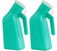KFGISD, 2 Pack Thick Male Urinal Urine Bottle1000ml, Portable Men Urinal Pee Bottle with Spill Proof Lid for Travel & Urine Collection,Green,Urinal