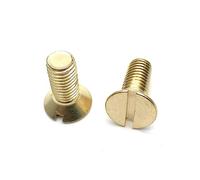 KFGISD, 20pcs,Brass Flat Countersunk Head Slotted Screw M1.6 M3 M4 M5 Furniture Screws Fastener Repair Screw,Brass screws(M4x6)