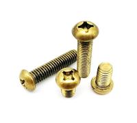 KFGISD, 20pcs M2 M2.5 M3 M4 M5 M6 Brass Cross Repair Screw Phillips Round Head Screw Bolt Thread Length,Brass screws(M2,45mm)