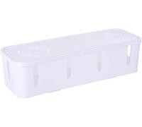KFGISD, 3 Piece Of Safety Cable Storage Box Dustproof Charger Plastic Tidy Storage Device ,Cable Storage Box(White)