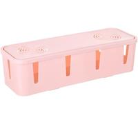 KFGISD, 3 Piece Of Safety Cable Storage Box Dustproof Charger Plastic Tidy Storage Device ,Cable Storage Box(Pink)
