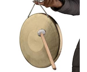 KFGISD, 30cm Hand gong cymbal Brass gong Church Opera Percussion Instrument with Round Playing hammermini gong,Gongs(27.5cm)