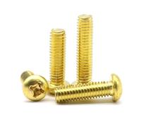 KFGISD, 30pcs M2 M2.5 M3 M4 M5 M6 M8 Copper Phillips Machine Screws Brass Round Head Screws Thread Cross Recess,Brass screws(M2.5,25mm)