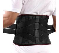 KFGISD, 4 Curved Steel Plate Support Bars Double Compression Belt Mesh Fabric Compression Belt for Men & Women Grey L,Lumbar Support Belt(Black,XXLarge)
