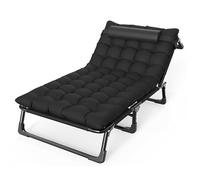 KFGISD, 4-Position Adjustable Chaise Lounge Chair Portable Sleeping Bed,Camping Bed