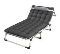 KFGISD, 4-Position Adjustable Sleeping Bed with Mattress and Pillow,Camping Bed