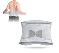 KFGISD, 4 PVC Support Bars Double Pressurization Lower Back Brace Pain Relief for Sciatica Pain Black L,Lumbar Support Belt(Grey,M)