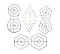 KFGISD, 5pcs/set Sewing Ruler Thick Transparent DIY Circular Template Multi-Function Measuring Yardstick Patchwork Ruler Set,Rulers