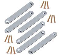 KFGISD , 6Pcs Leather Drawer Pull, Furniture Hardware Pulls for Cupboard Drawer- 170x25mm, Gray,Leather Handles(Silver)