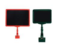 KFGISD, A4 Swivel Sign Holder - Adjustable Display Clip with Black PVC Board, 360° Rotation, Double-Sided Rewritable for Supermarkets, Stores,Clamp-on Sign Holders(Yellow)
