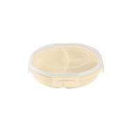KFGISD, Adult Lunch Box Leakproof 3 Compartment Lunch Box Reusable Lunch Box Tableware Food Stor,Lunch Boxes,Lunch Boxes(Beige)