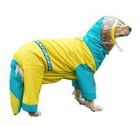 KFGISD, All Inclusive Big Dog Raincoat Belly Protection Rainsuit Four-Legs Tail Cover Golden Waterproof Coat,Rain Coat for Dogs(8xl)