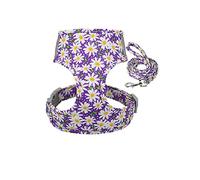 KFGISD, And Lead Nylon Printed Mesh Pet Dog Harness Small Puppy Cat Harness Leash Set Soft Padded Reflective Vest D M,Dog Carrier(A,L)